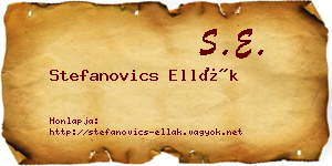 Stefanovics Ellák névjegykártya